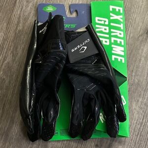 Cutters Rev Pro 5.0 Solid Football Receiver Gloves Black Adult Large NWT